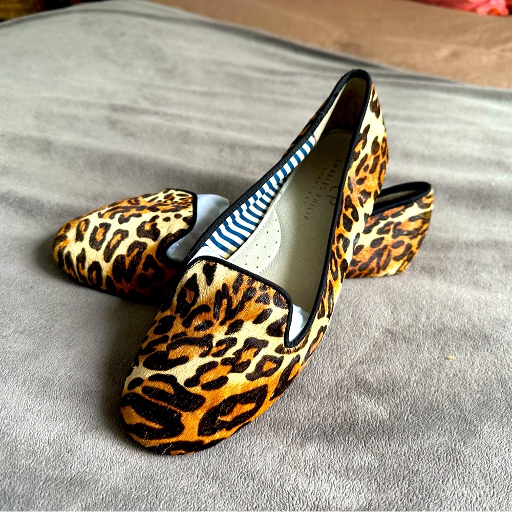 Charles Phillip Shanghai | leopard flat loafers